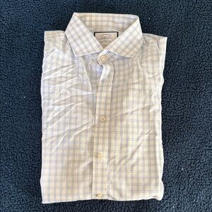 Charles Tyrwhitt Light Blue and White Plaid Dress Shirt